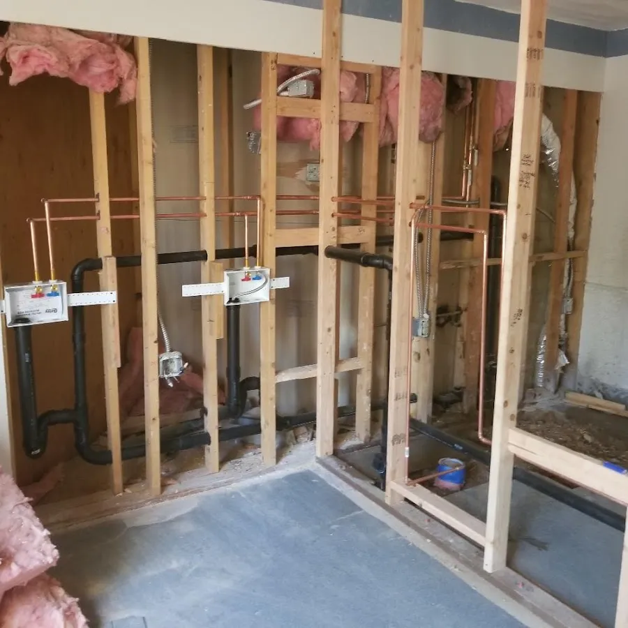Copper pipe rough-in and plumbing installation in Fort Collins